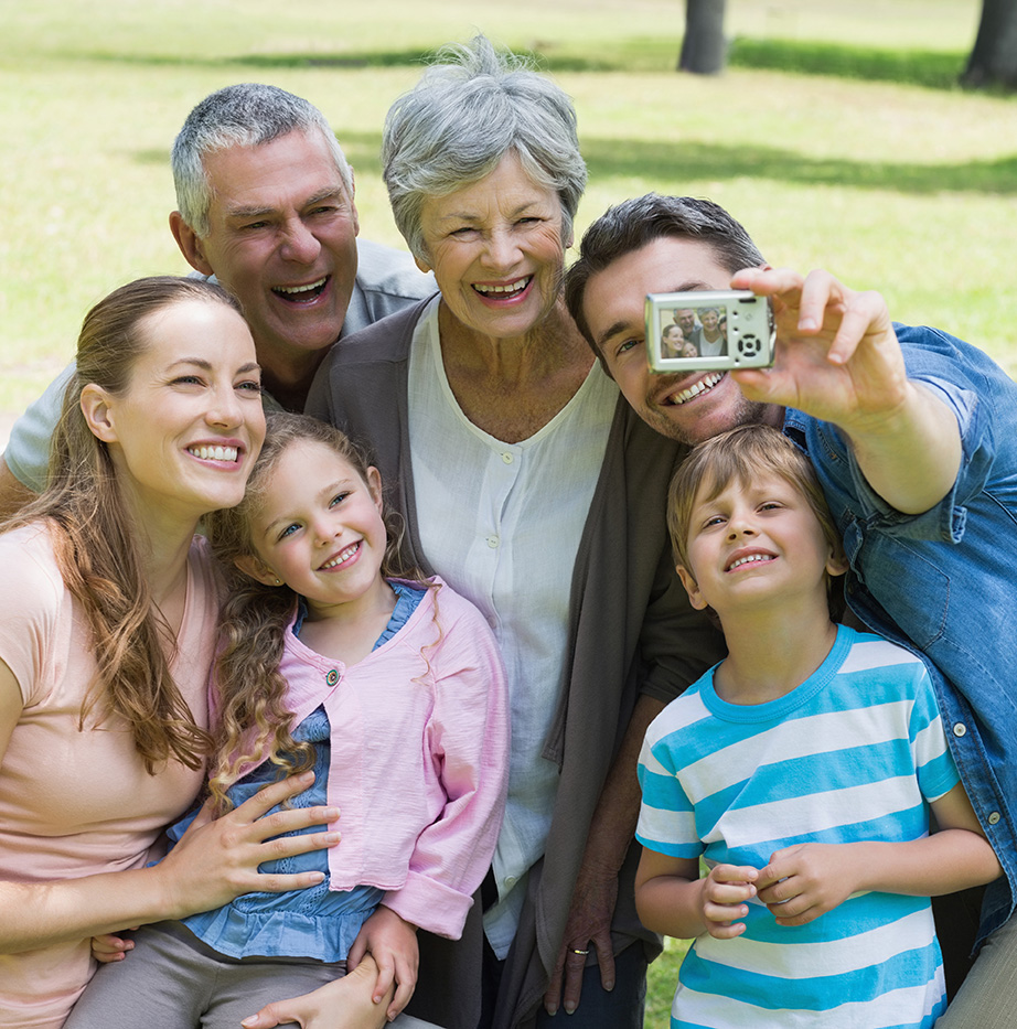 Family posing for a photo