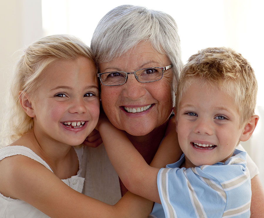 Grandmother with her grandchildren